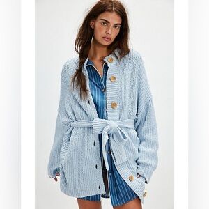 Free People Brooklyn Belted Cardigan Ballad Blue 🩵 💙